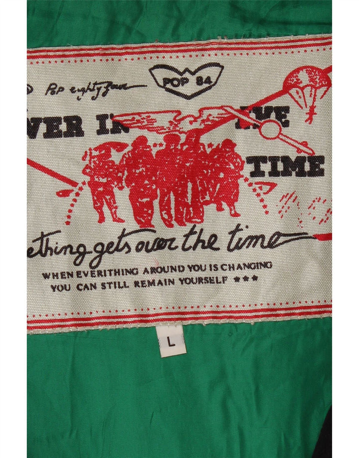 Jaqueta utilitária masculina vintage UK 40 grande azul marinho