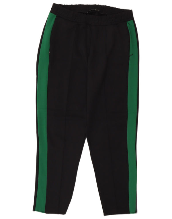 Calça de treino feminina Zara UK 12 médio preto colorblock poliamida