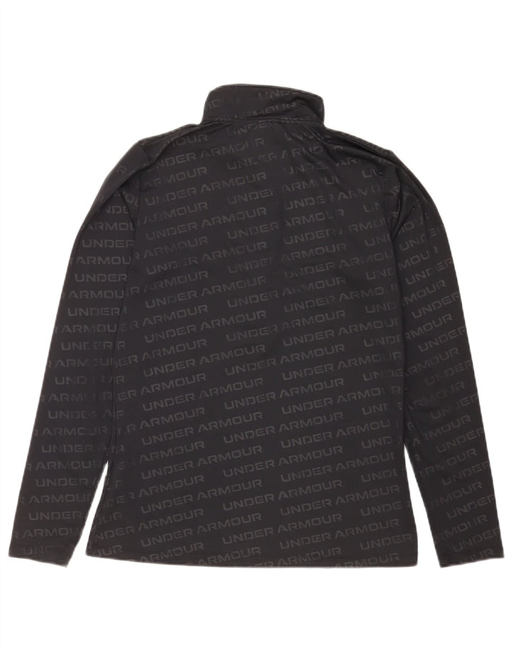 Top gráfico feminino Under Armour com zíper e manga comprida Reino Unido 12 médio preto