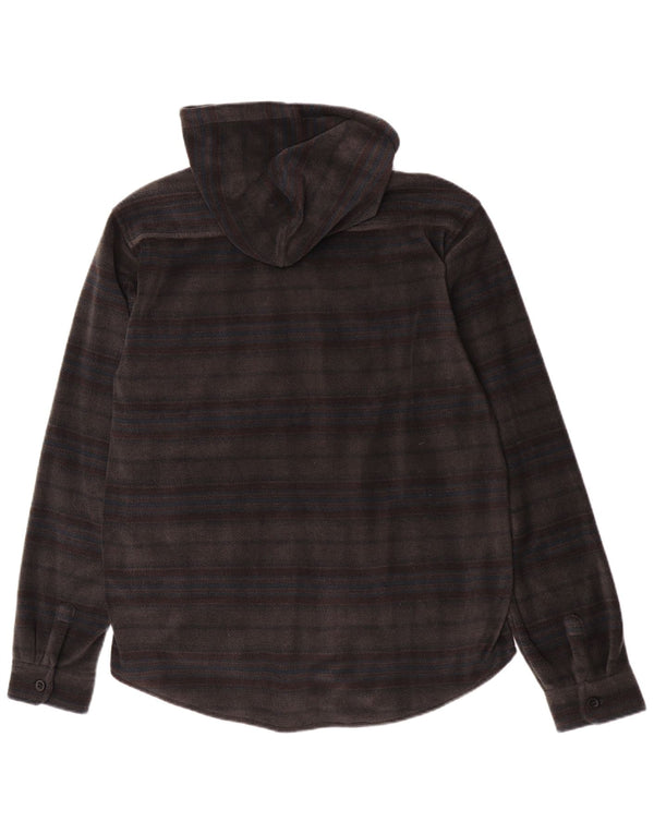 Camisa masculina de flanela com capuz Billabong XL listrada cinza