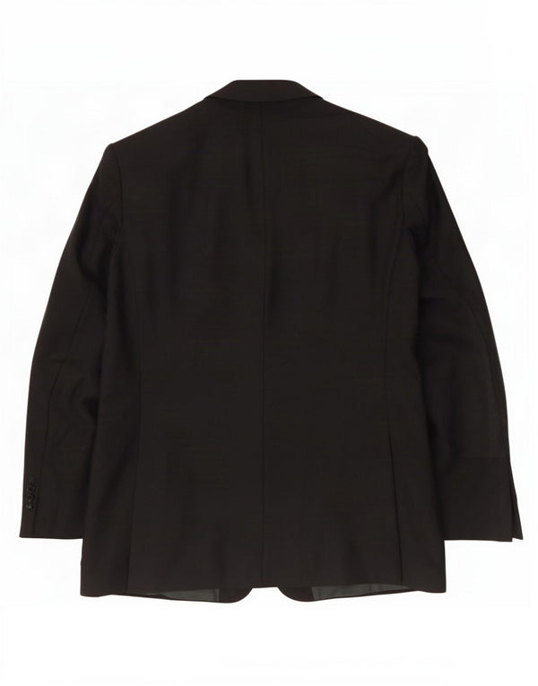 Jaqueta blazer masculina de 2 botões Marks & Spencer tamanho 42 grande lã preta