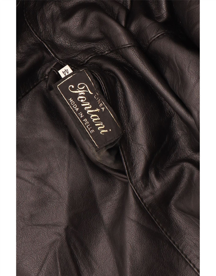Casaco feminino oversized shearling Fontani IT 44 couro marrom médio