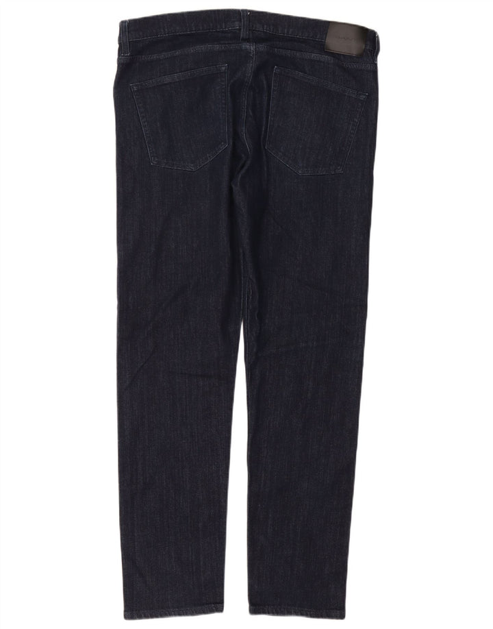 Gant Mens Slim Jeans W36 L32 Azul Marinho Algodão
