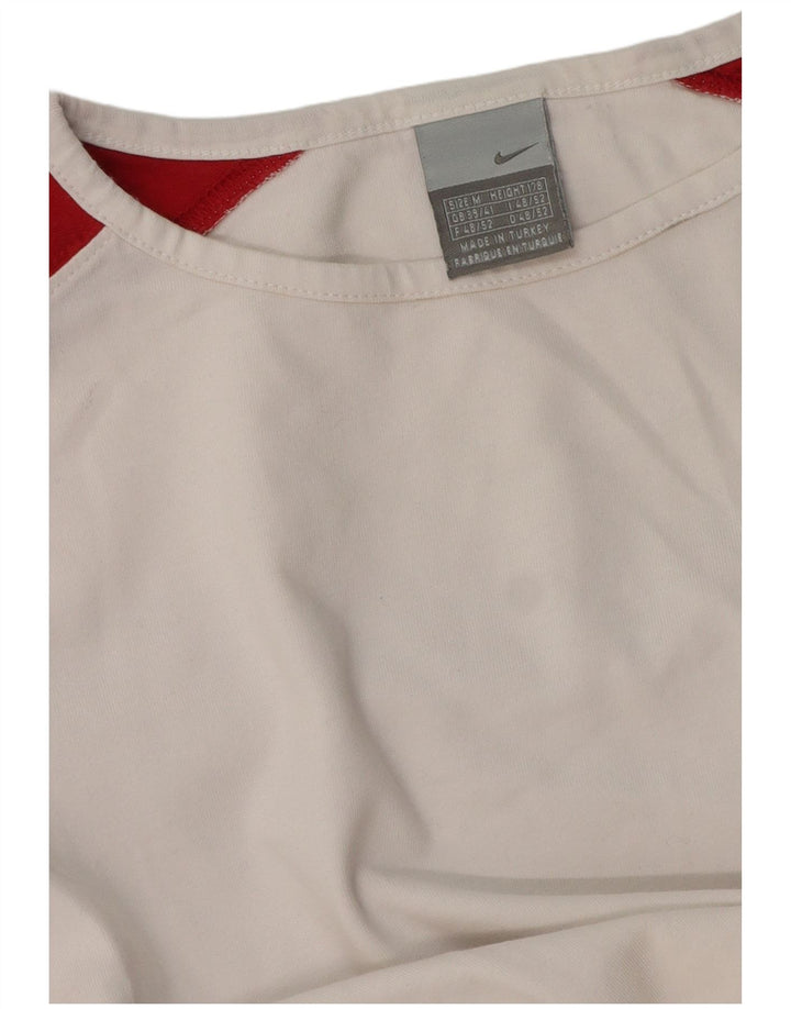 Nike Masculino Top Manga Longa UK 39/41 Médio Branco Colourblock