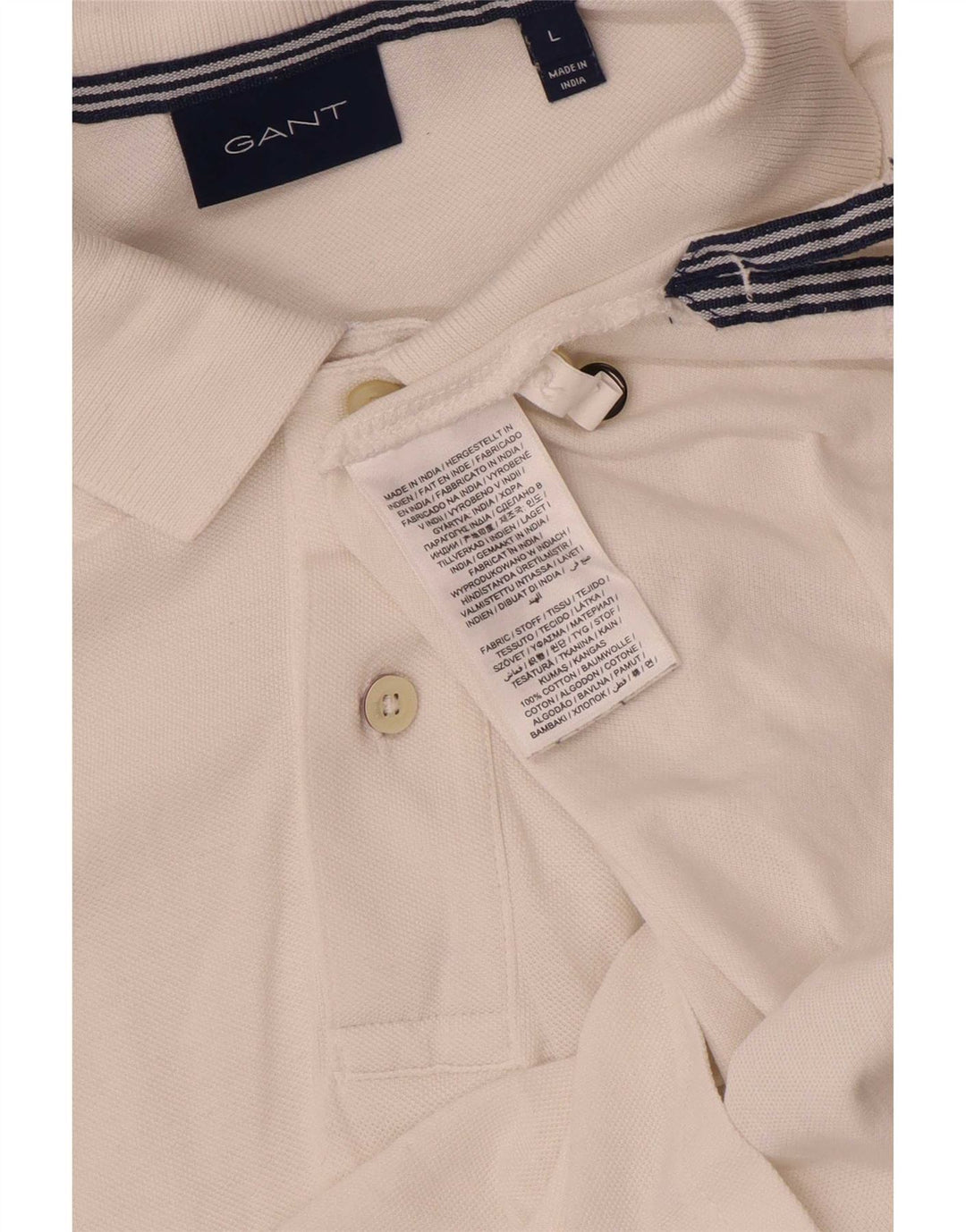 Camisa polo masculina Gant grande algodão branco