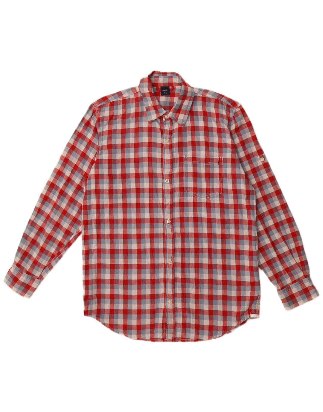 Camisa masculina GAP 10-11 anos algodão xadrez vermelho
