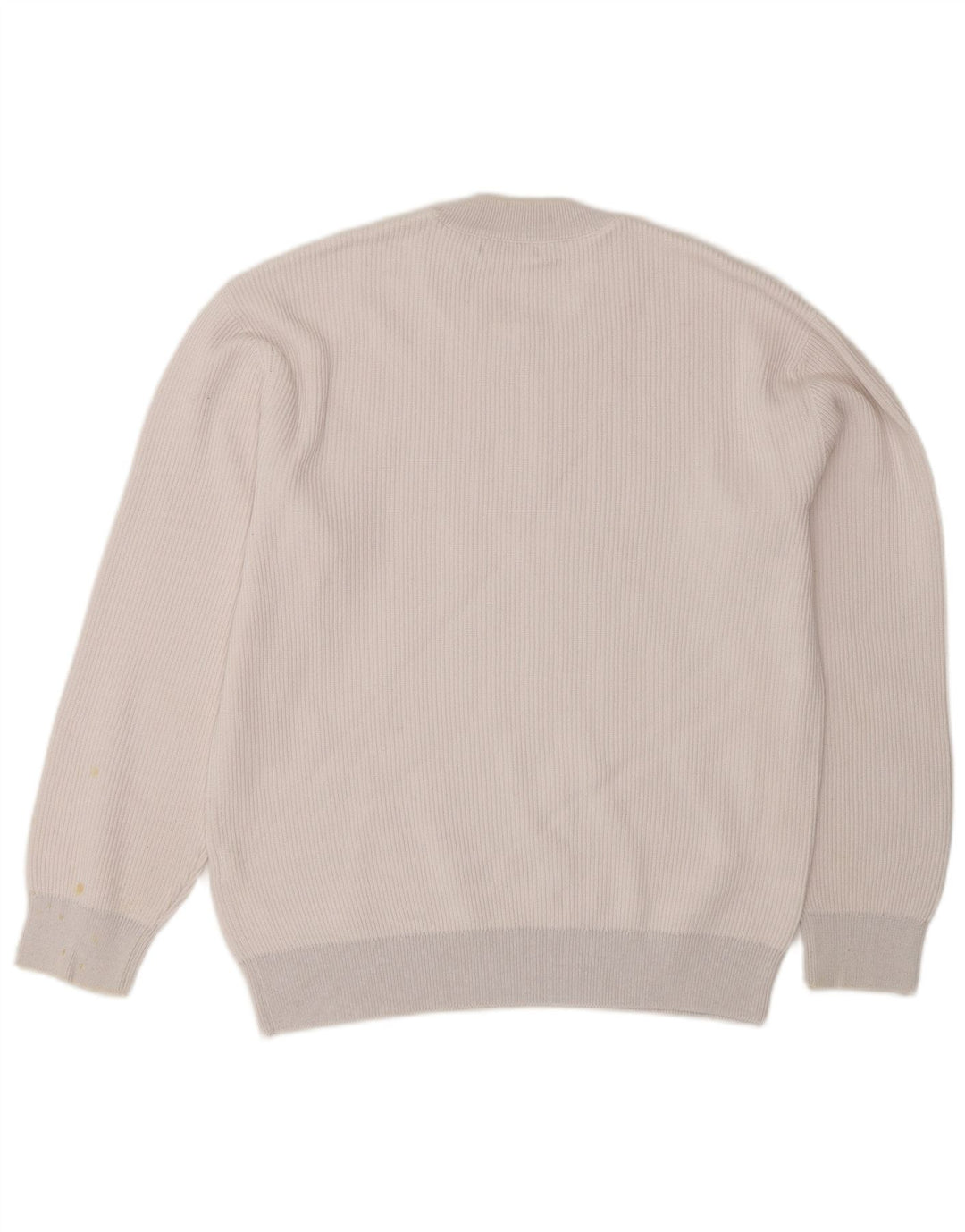 Zara Suéter masculino com gola redonda, algodão branco médio