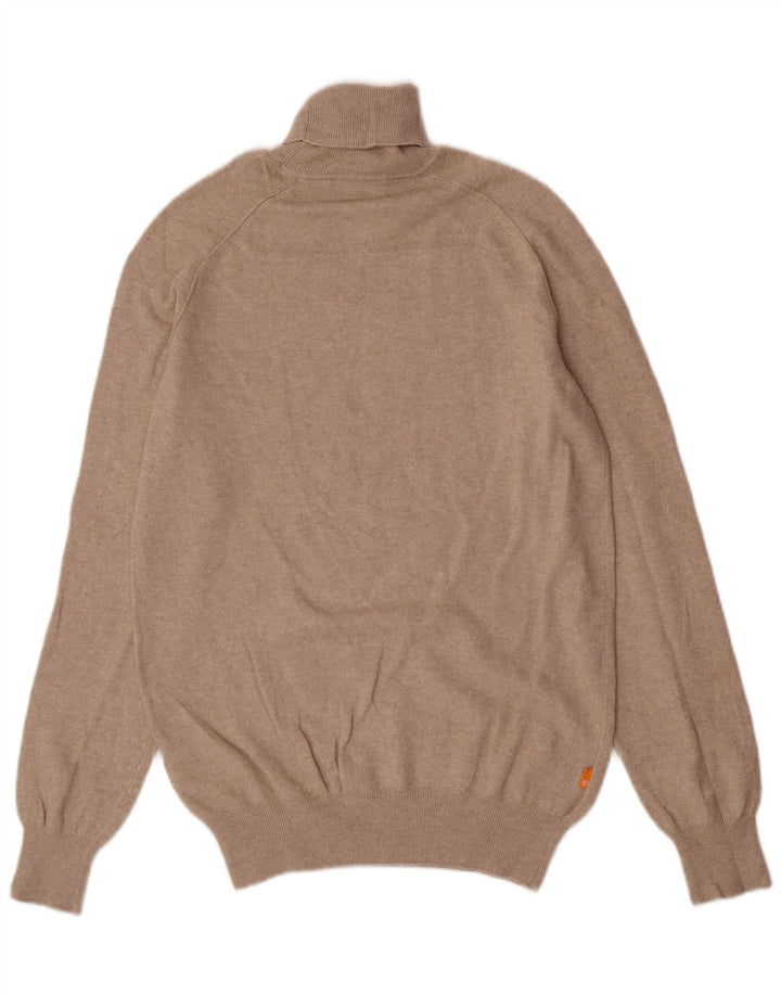 Suéter masculino Timberland com gola redonda e lã bege médio