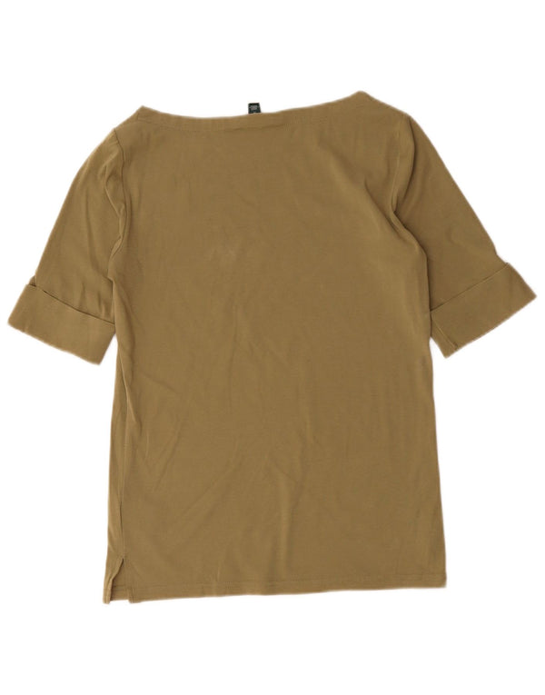 Blusa feminina Ralph Lauren UK 12 algodão cáqui médio