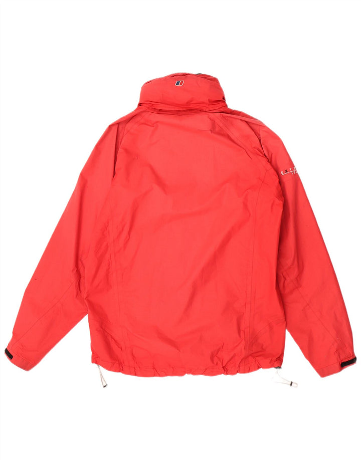 Jaqueta de chuva masculina Berghaus com capuz UK 38 nylon vermelho médio