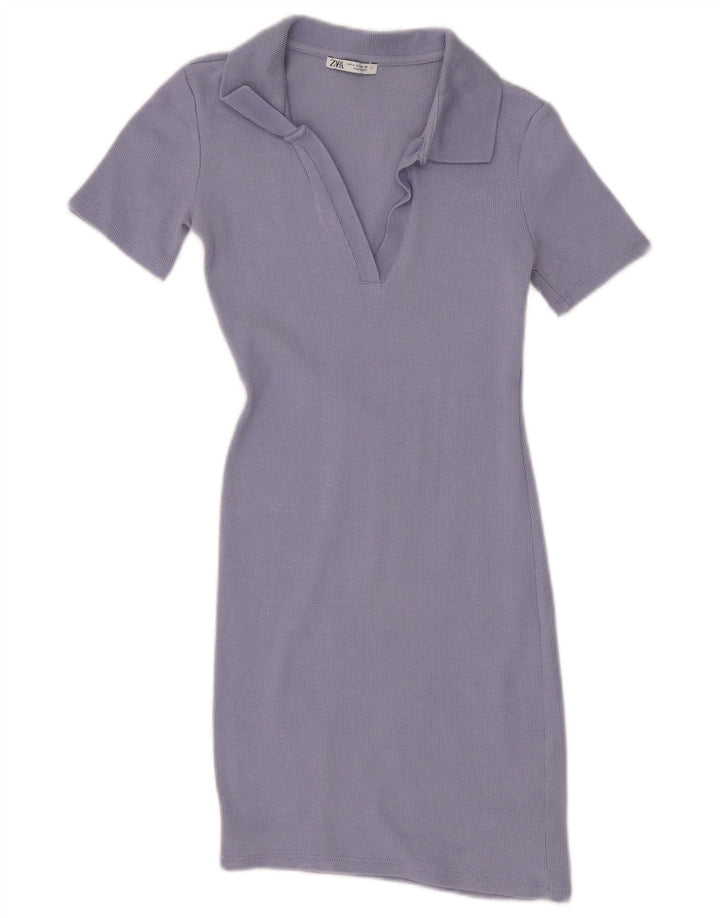 Vestido polo feminino Zara UK 8 pequeno roxo