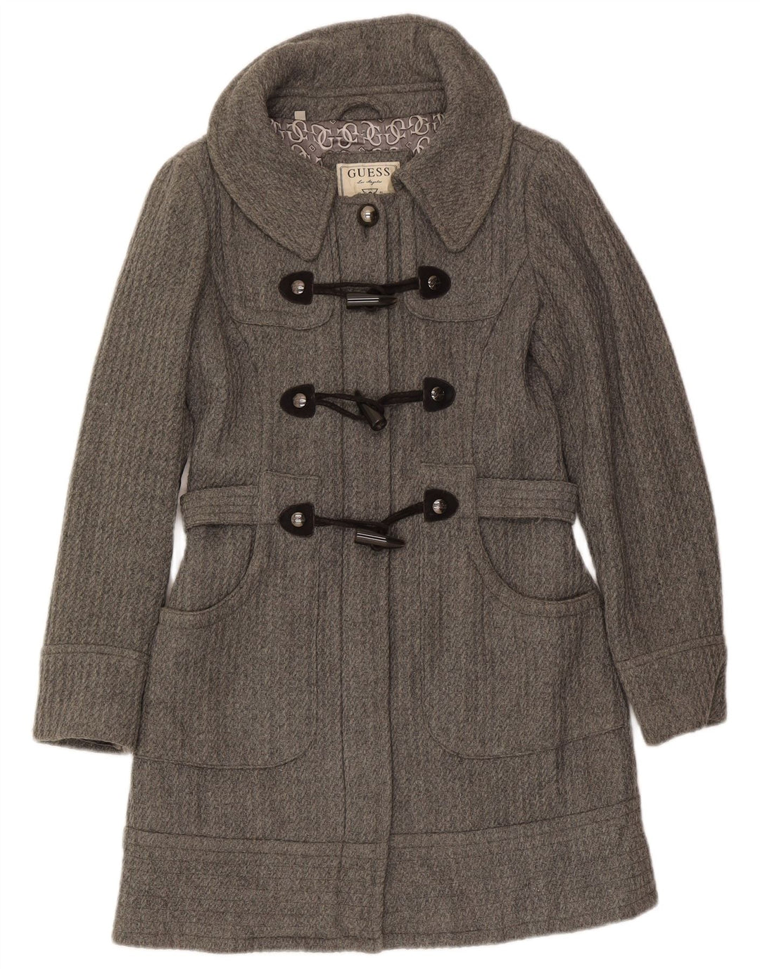 Guess Womens Duffle Coat UK 10 Pequeno Poliéster Cinza