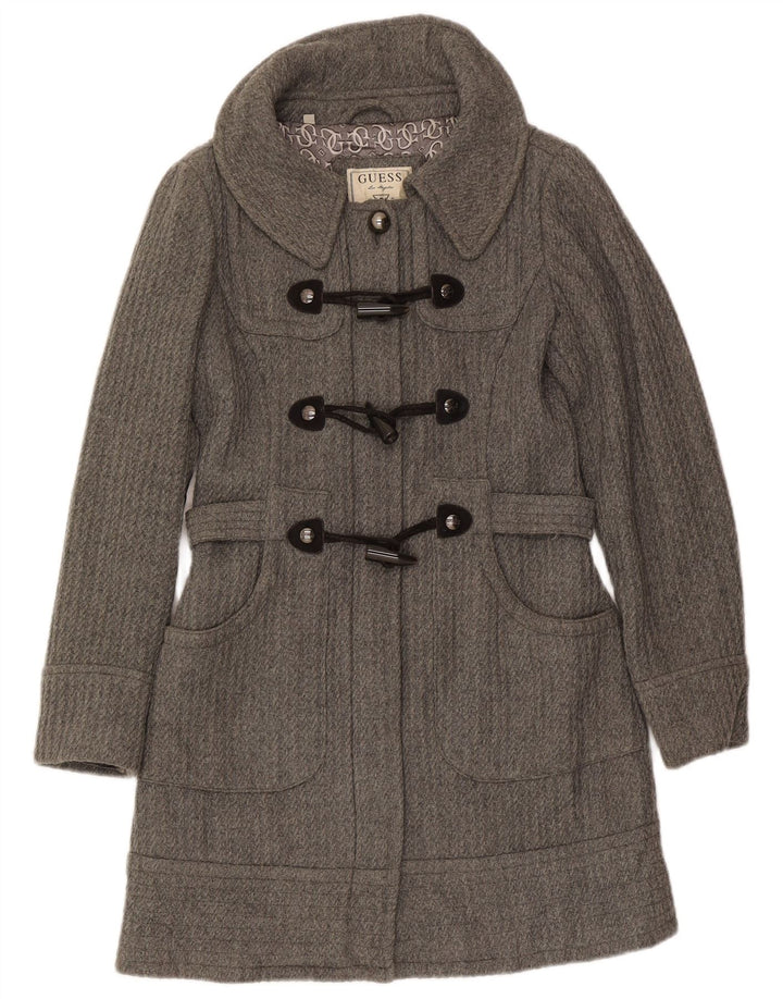 Guess Womens Duffle Coat UK 10 Pequeno Poliéster Cinza
