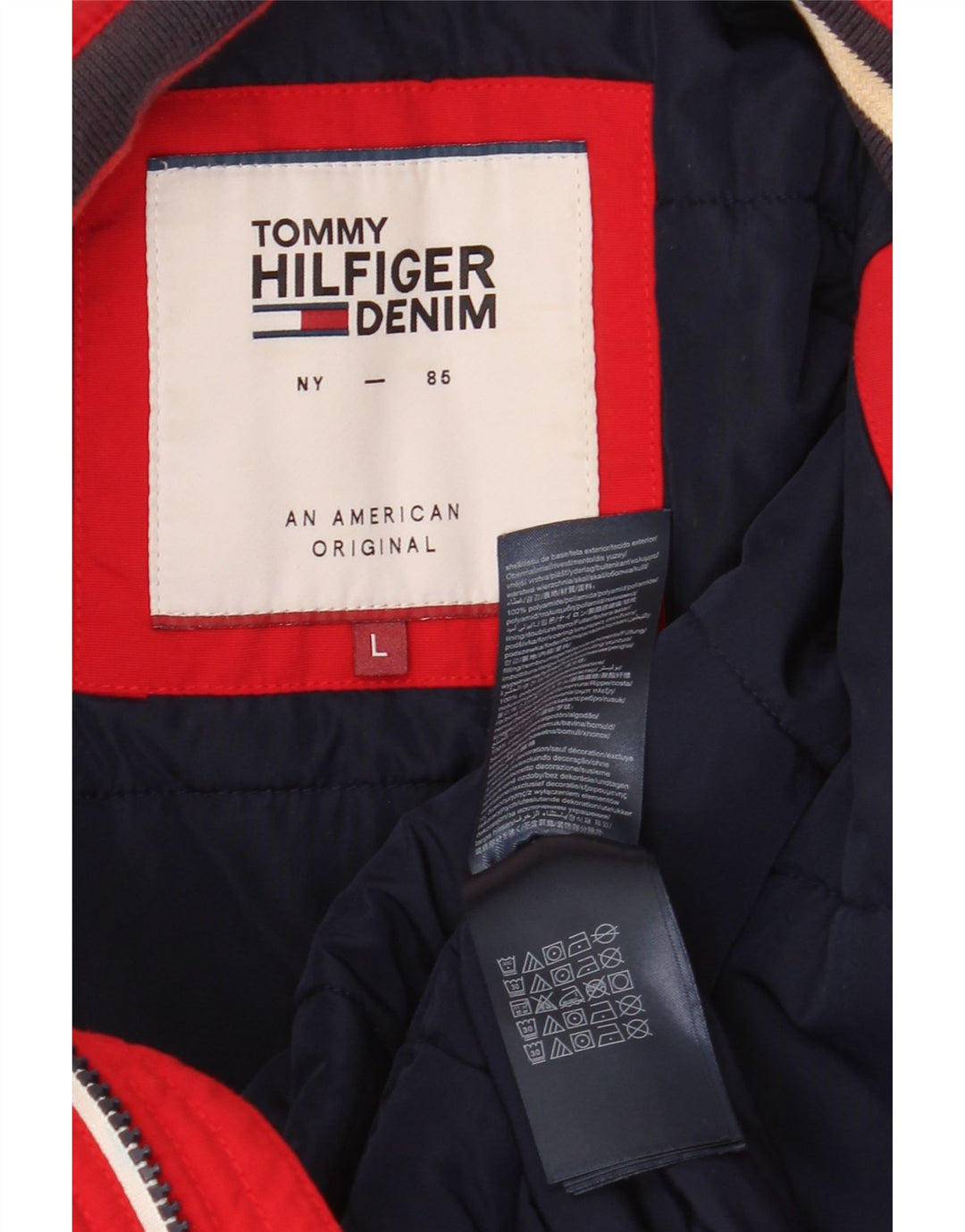 Jaqueta bomber masculina TOMMY HILFIGER UK 40 grande poliamida vermelha