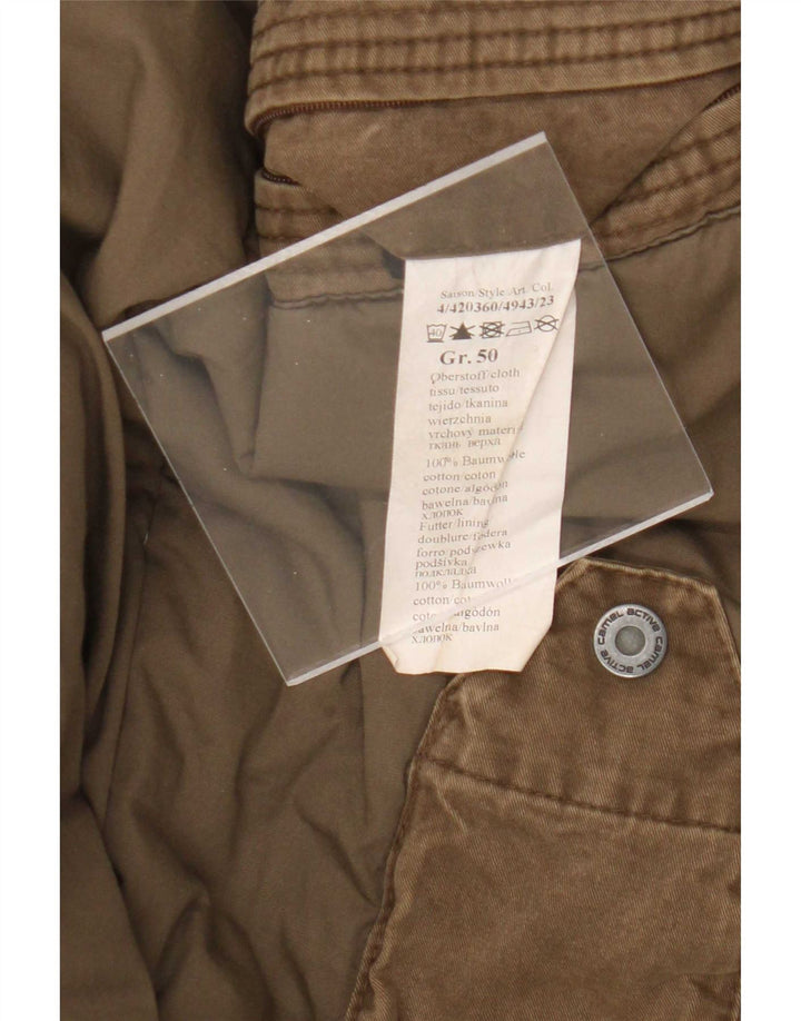 Jaqueta acolchoada militar masculina Camel Active EU 50 algodão cáqui grande