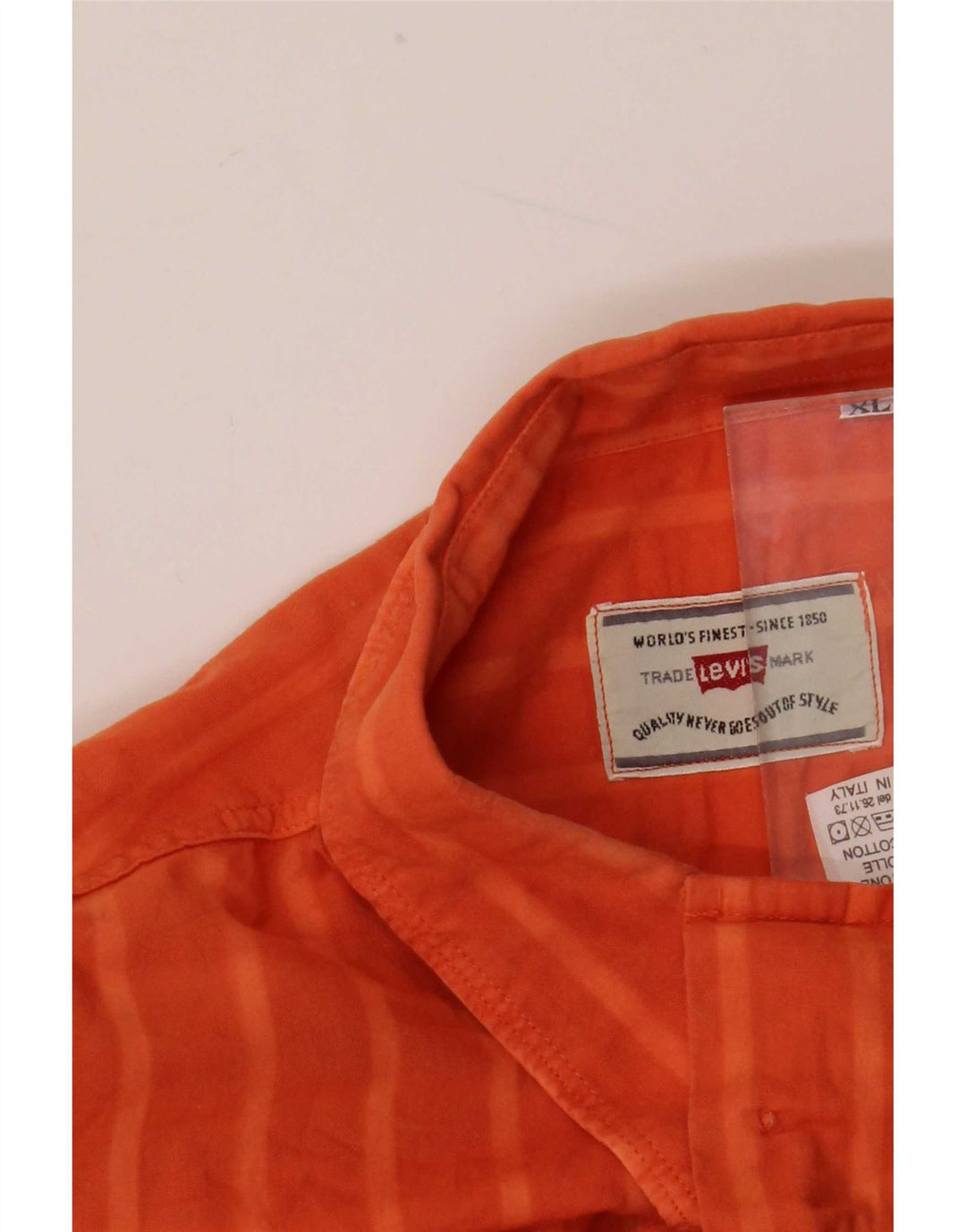 Camisa masculina Levi's XL laranja xadrez algodão