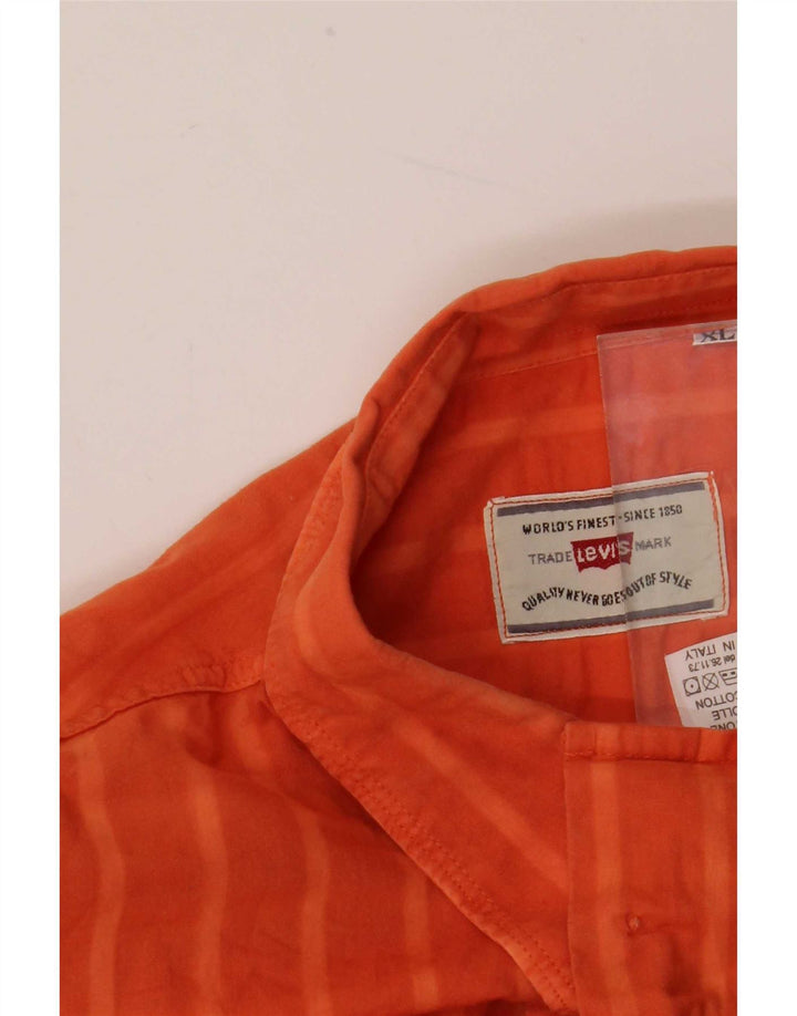 Camisa masculina Levi's XL laranja xadrez algodão