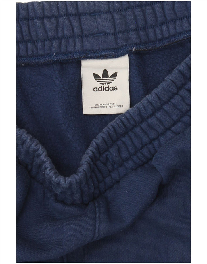 Adidas masculino gráfico calças de treino joggers médio azul marinho