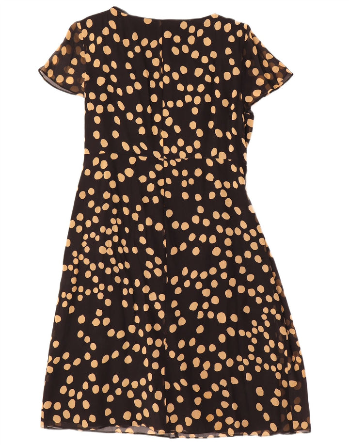 Vestido feminino Fenn Wright Manson em linha A Reino Unido 14 grande seda preta manchada