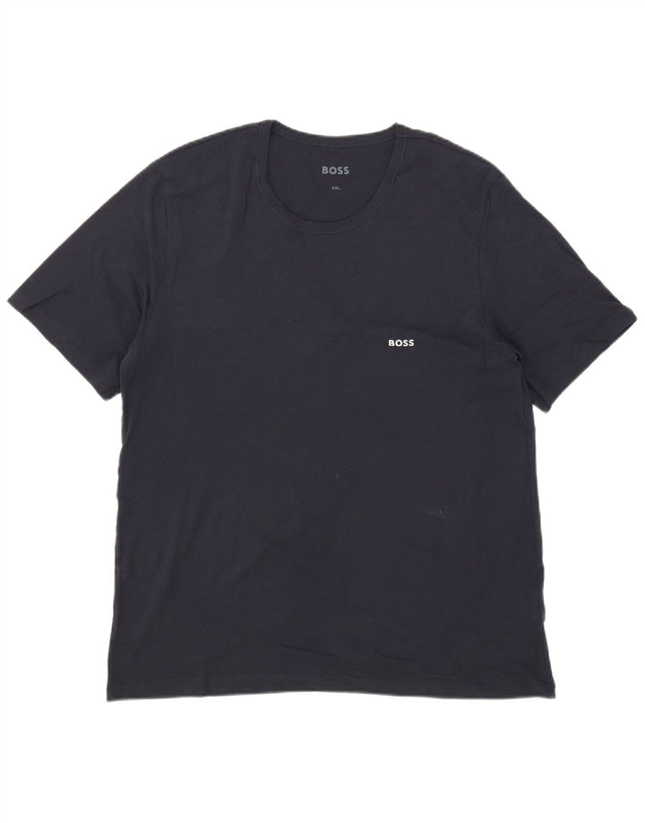 Camiseta masculina Hugo Boss Top 2XL algodão azul marinho
