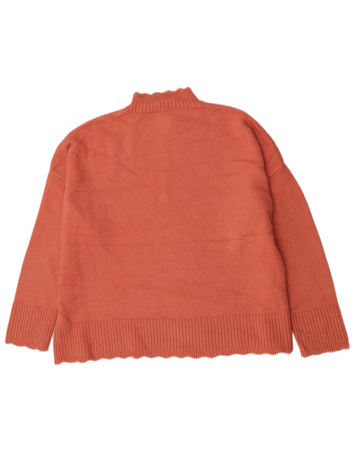 Suéter feminino Oasis com gola tartaruga e viscose laranja grande Reino Unido 16