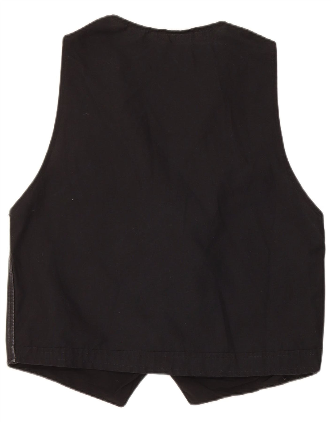 Colete de couro masculino vintage médio preto