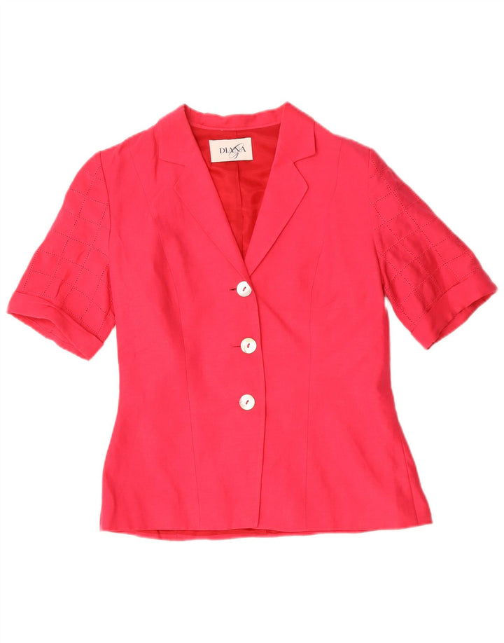 Conjunto de saia feminina vintage com 3 botões e 2 peças Reino Unido 12 médio W28 linho vermelho