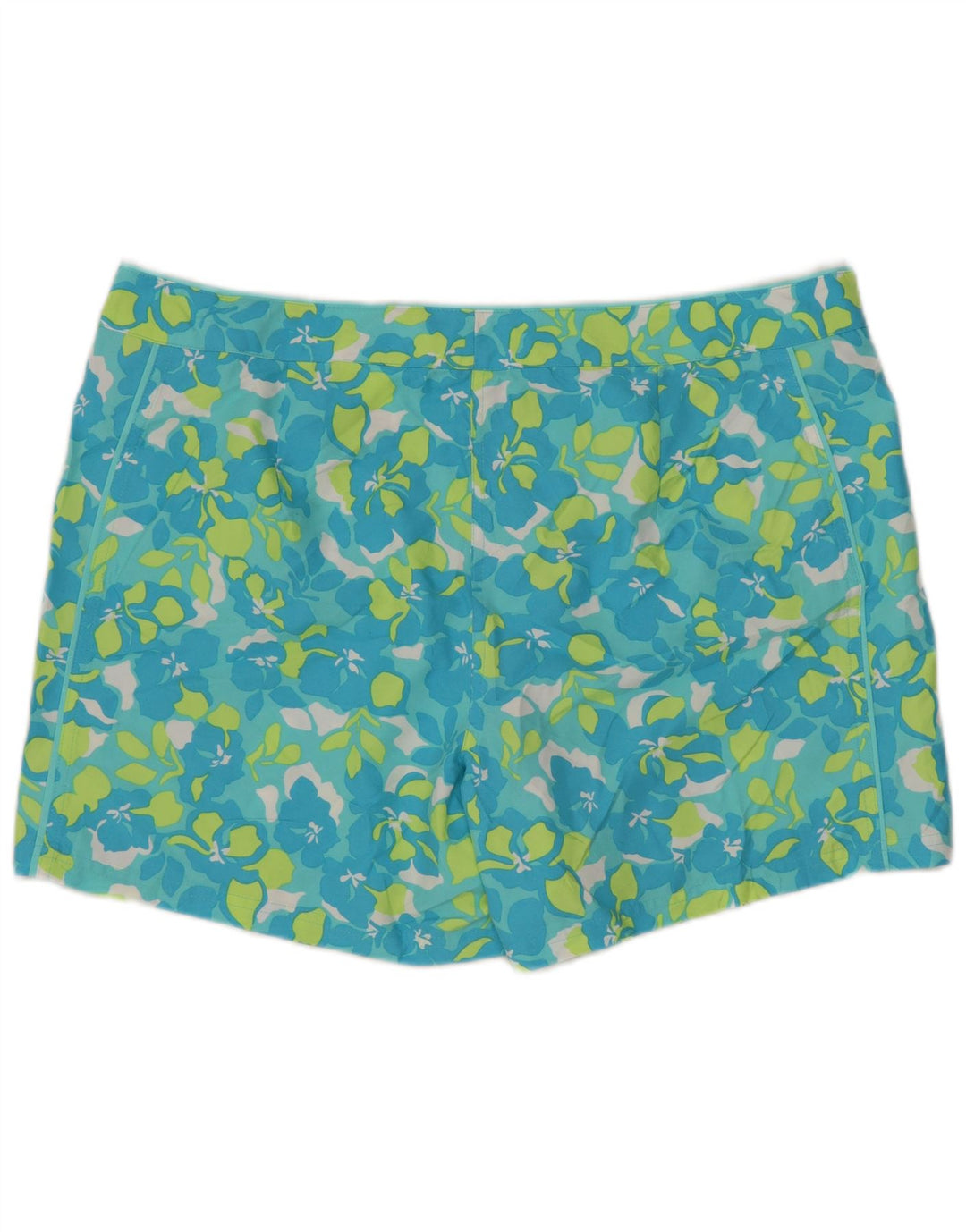 EDDIE BAUER Shorts de natação feminino US 14 XL azul floral poliéster