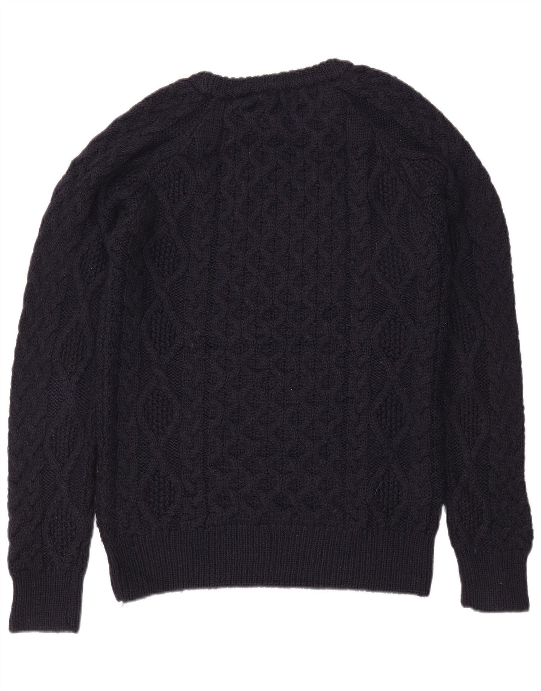 Suéter masculino Zara com gola canoa grande de lã azul marinho