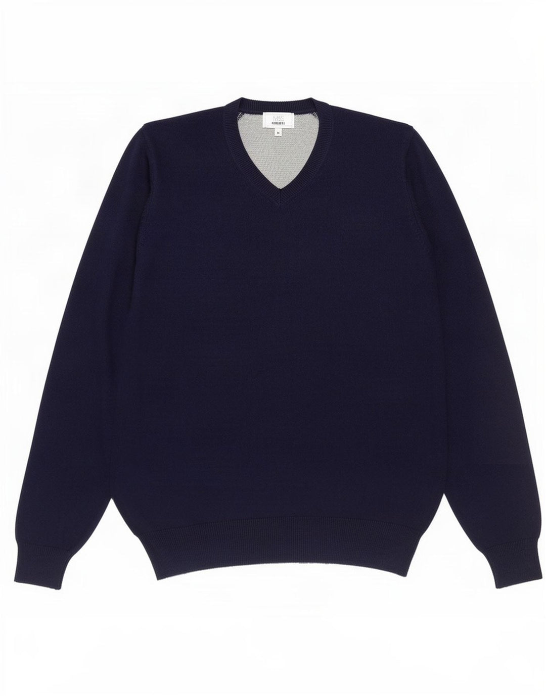 Suéter masculino Marks & Spencer regular fit com decote em V azul marinho médio