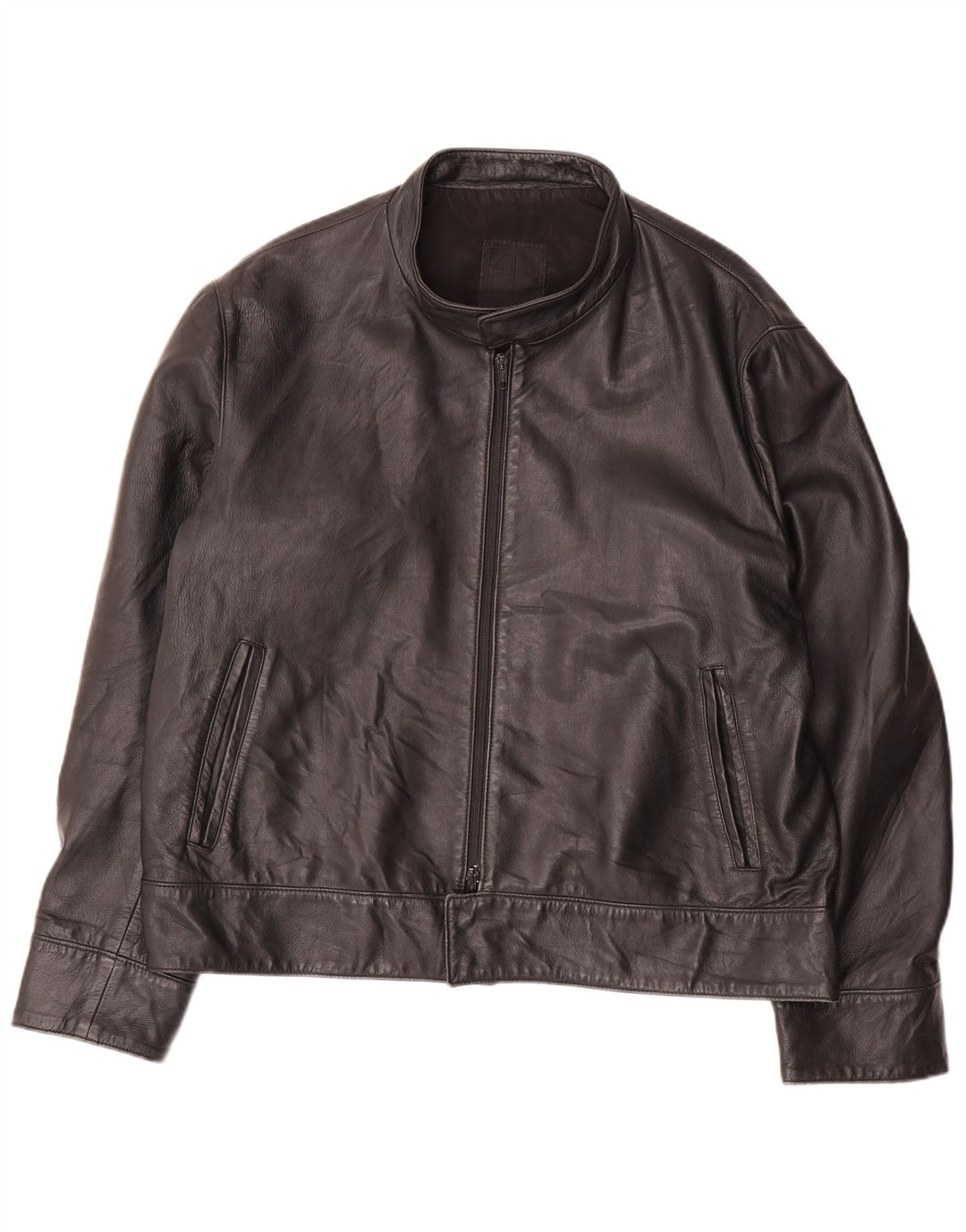Jaqueta masculina de couro bomber Essebi Reino Unido 40 grande couro preto