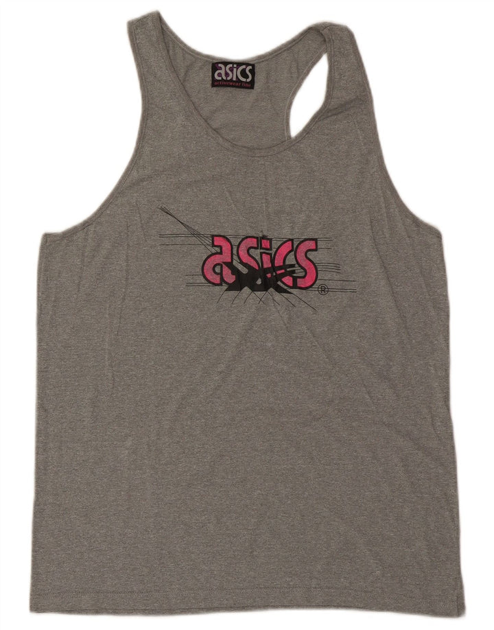 ASICS Mens Graphic Vest Top Cinza Médio