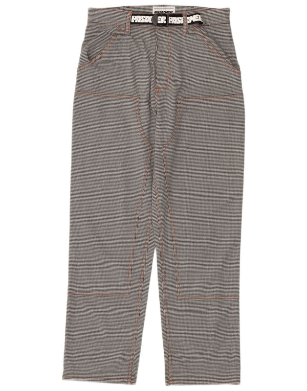 Calça cargo gráfica masculina Pas De Mer W30 L30 preta Houndstooth Cartoon