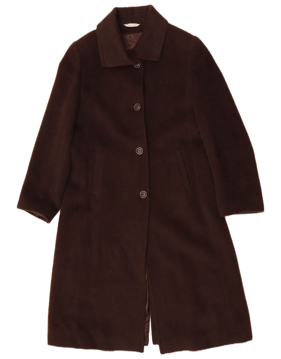 Sobretudo feminino vintage IT 48 XL lã marrom