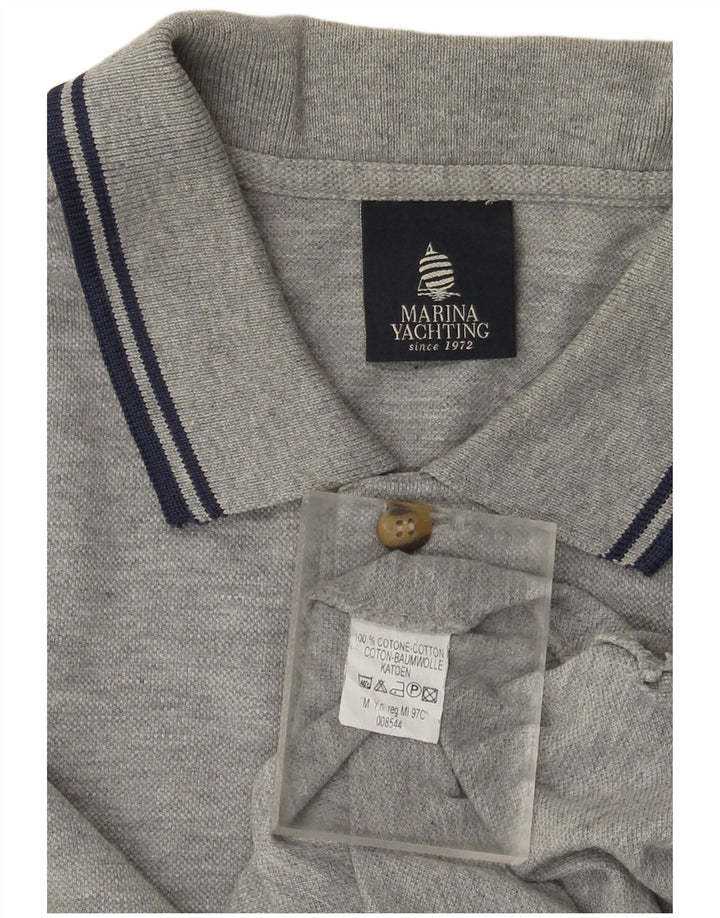 Camisa polo masculina Marina Yachting gráfica cinza médio algodão