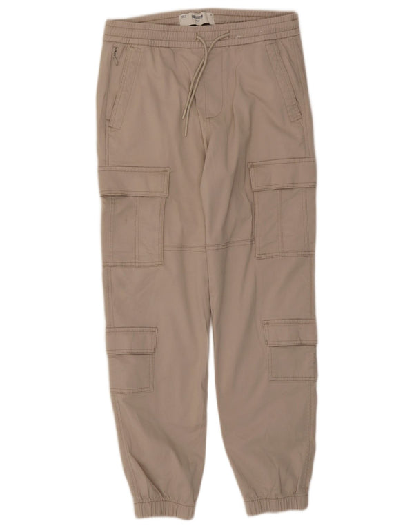 Hollister Mens Joggers Cargo Calças Pequenas W29 L28 Algodão Bege