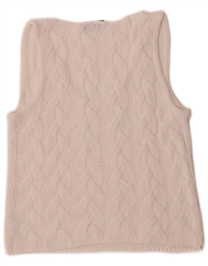 Colete feminino vintage regata IT 40 viscose branca pequena