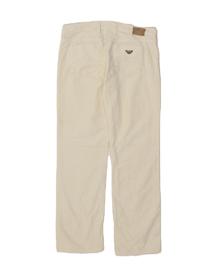 ARMANI Womens Straight Casual Trousers W29 L28  White Cotton Vintage Armani and Second-Hand Armani from Messina Hembry 