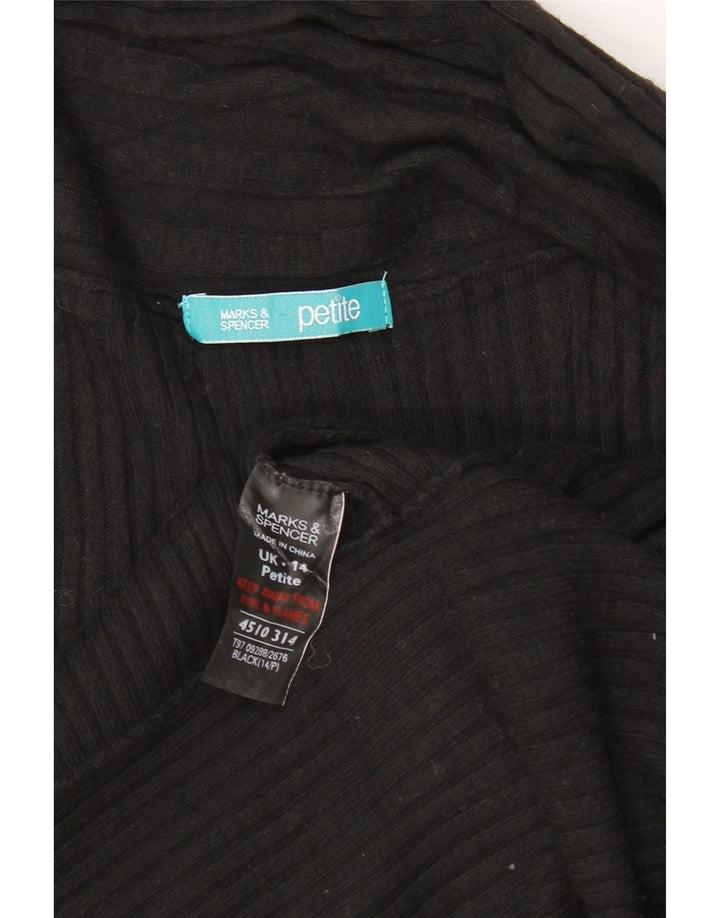 Suéter cardigã assimétrico feminino Marks & Spencer Reino Unido 14 médio preto