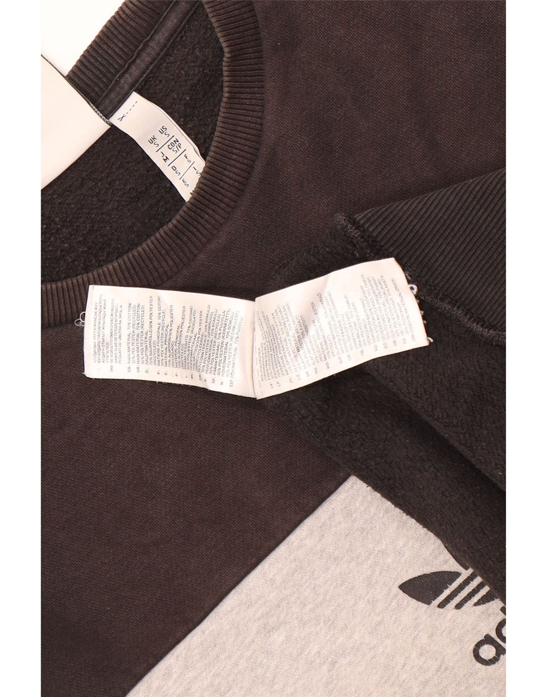 Adidas masculino gráfico moletom jumper pequeno preto colorblock algodão