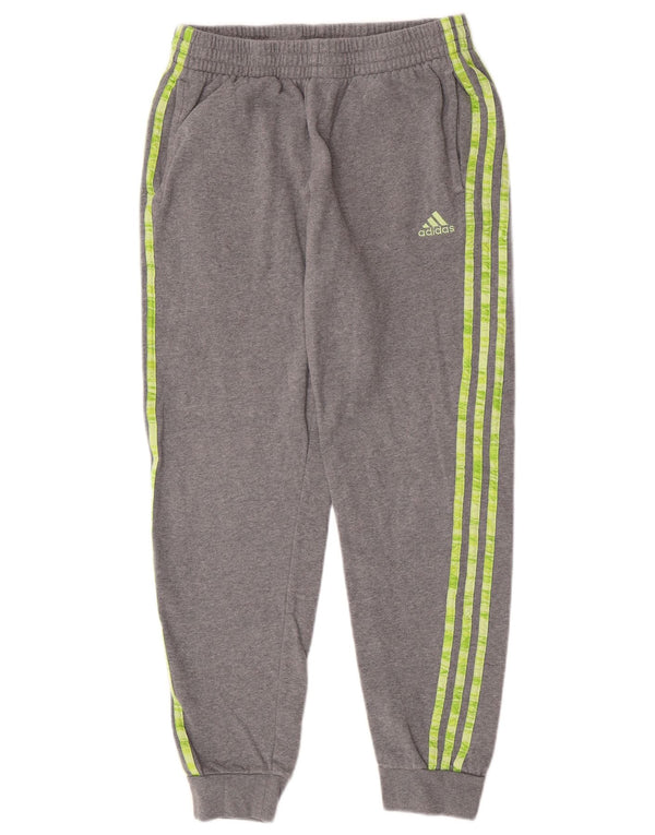 Adidas meninos calças de treino joggers 13-14 anos XL cinza algodão