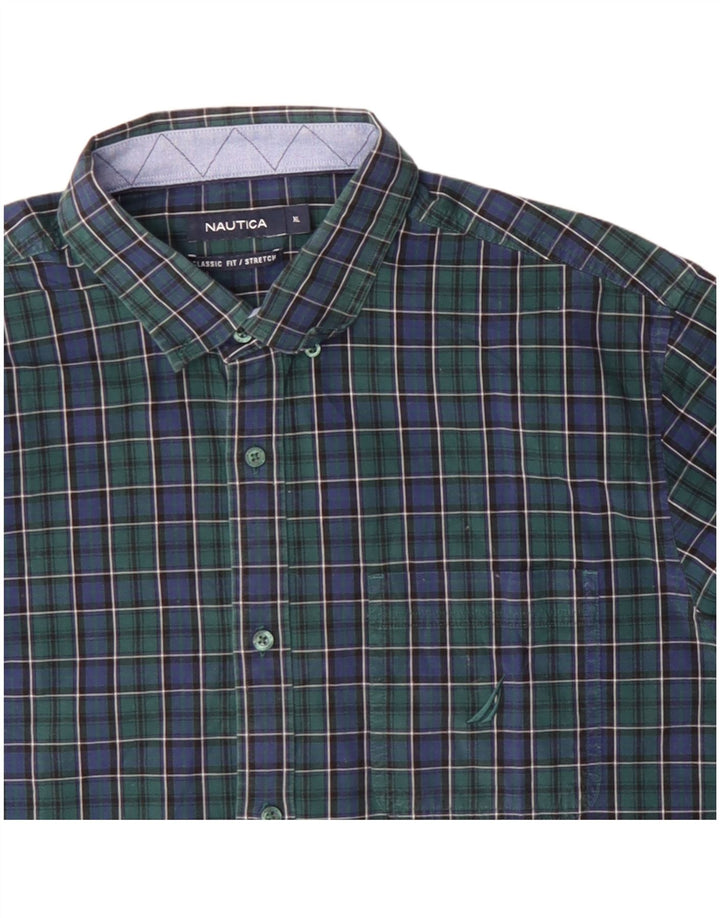 Camisa masculina Nautica Classic Fit XL algodão xadrez verde