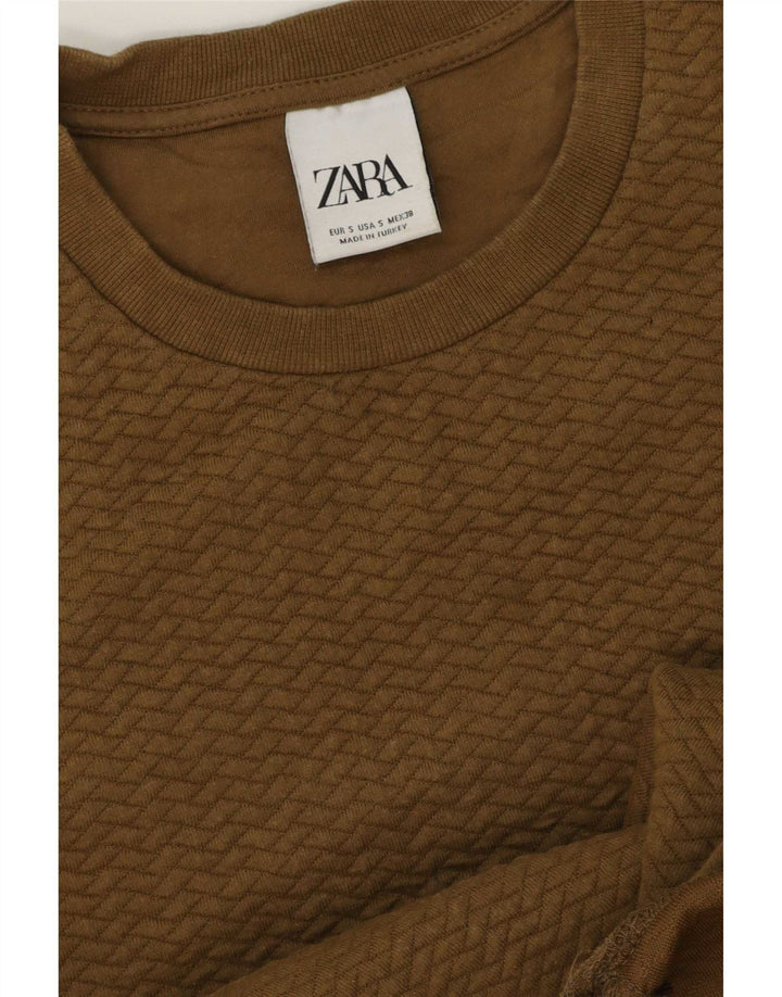 Zara Moletom Masculino Jumper Pequeno Caqui