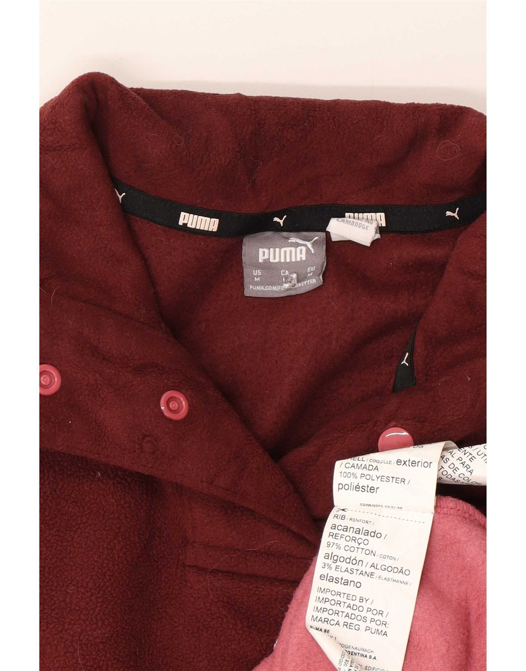 Puma feminino oversized gráfico velo jumper Reino Unido 14 Médio Borgonha