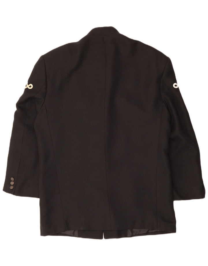 Jaqueta blazer masculina VINTAGE com 5 botões Reino Unido 40 grande viscose preta