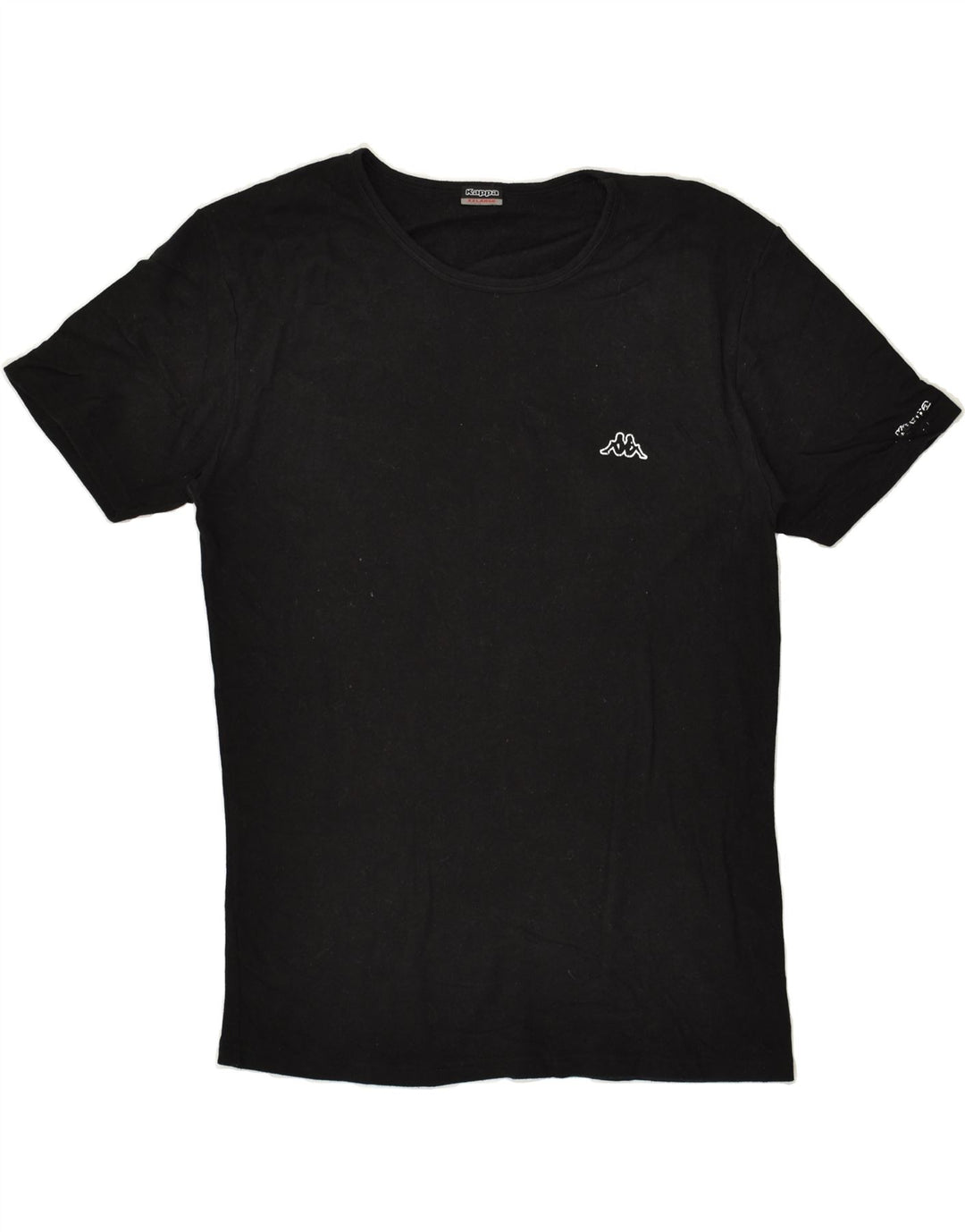 KAPPA Womens T-Shirt Top UK 2XL Black Cotton | Vintage Kappa | Thrift | Second-Hand Kappa | Used Clothing | Messina Hembry 