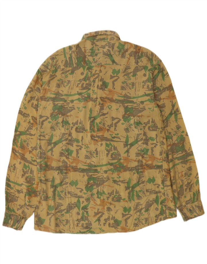 Camisa masculina Ozone com padrão abstrato viscose amarela média