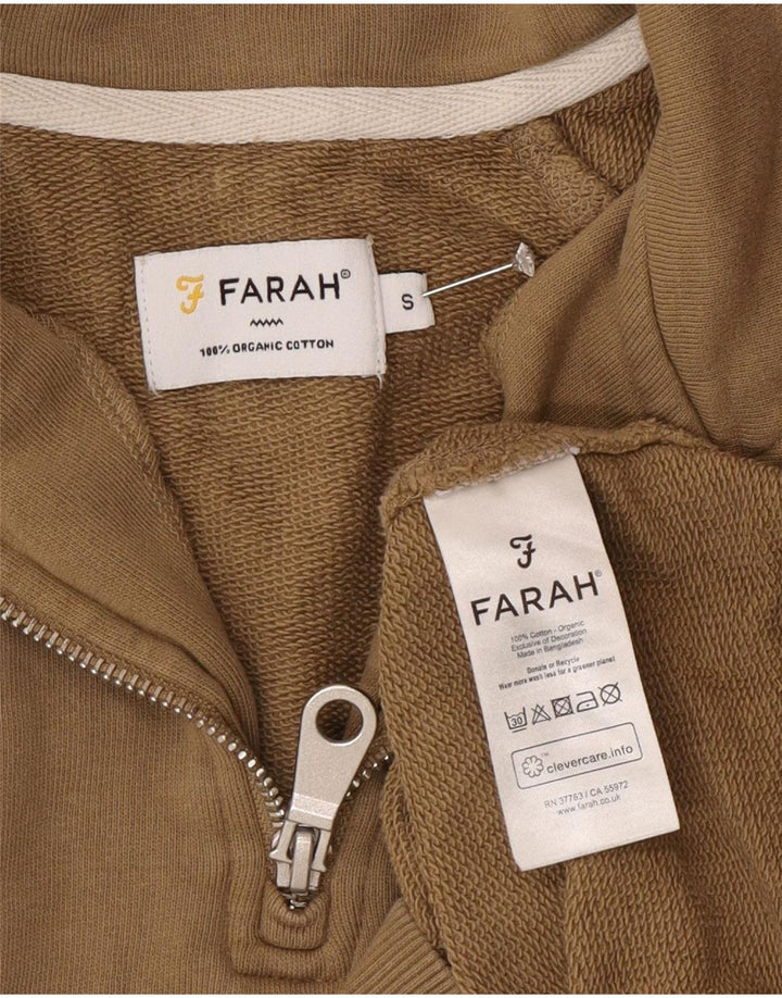 Farah moletom masculino com zíper 1/4 jumper pequeno algodão verde