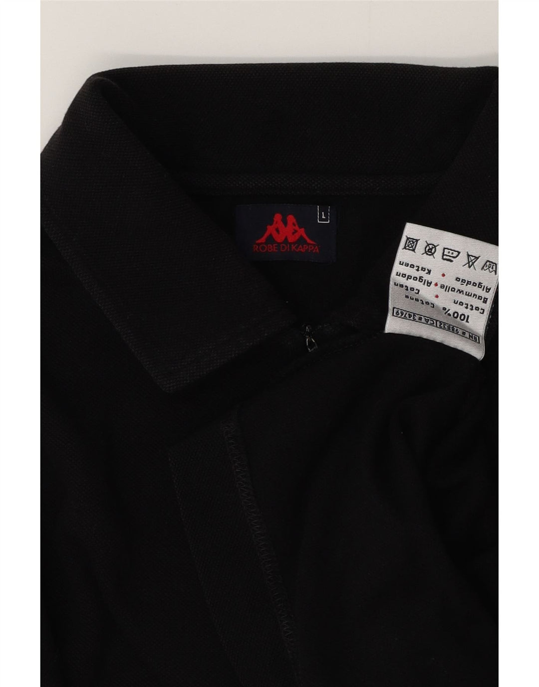 Camisa polo masculina Kappa grande algodão preto