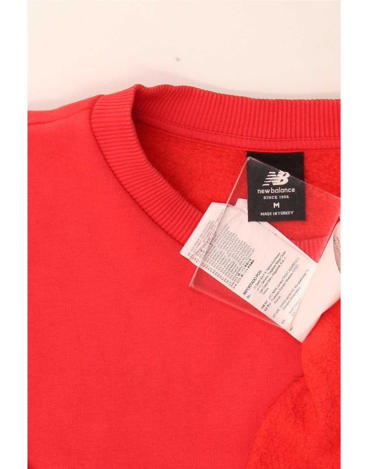 New Balance Mens Graphic Moletom Jumper Médio Algodão Vermelho